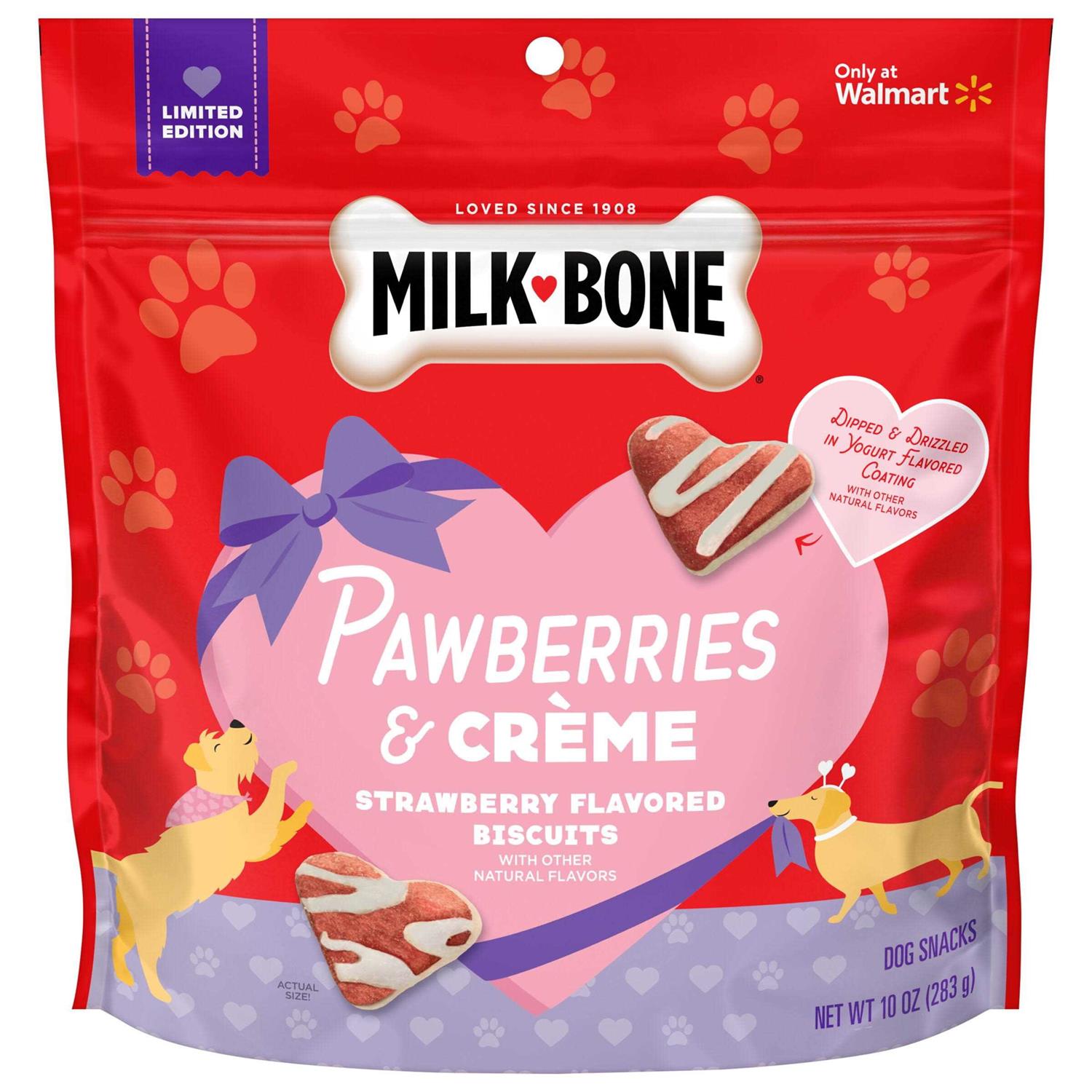 Milk-bone Pawberries & Crme Strawberry Flavored Dog Biscuits