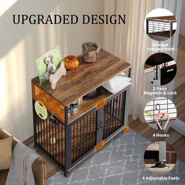 Dog Crate Furniture 41 in. Heavy Duty Dog Cages Modern Kennel for Dogs