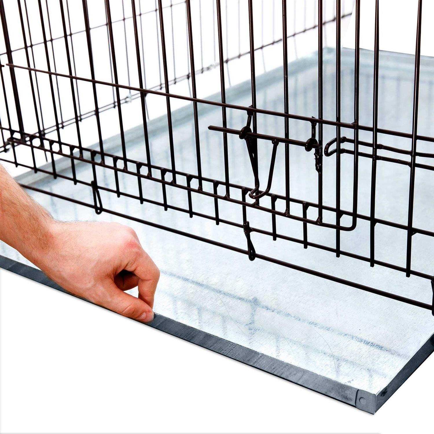 KOPEKS Galvanized Metal Tray for Dog Crates, Pet Kennels, Restaurant Grease Traps, and Floor Protection