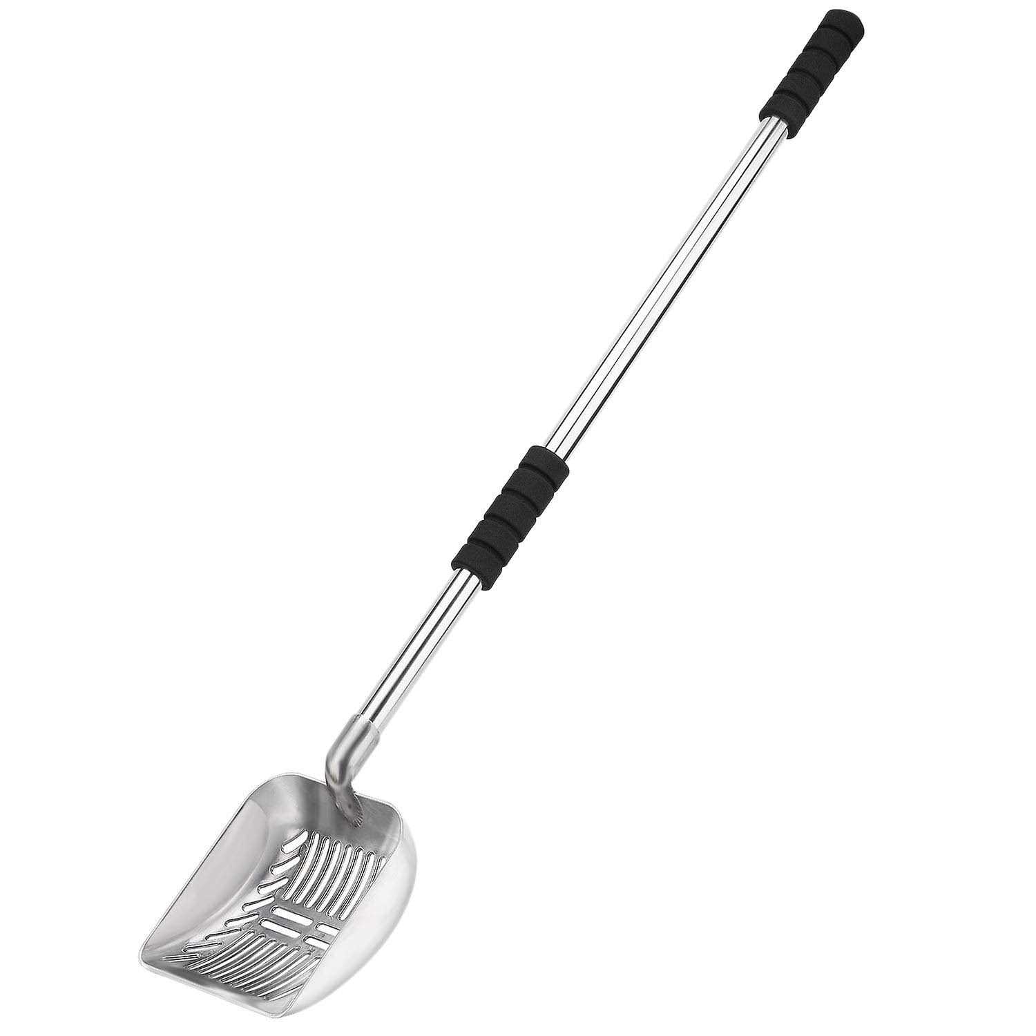Metal Scoop With Deep Shovel And Long Handle Detachable Stainless Steel Non-Stick Sifter With Foam Padded Grip Handle No Bending Back Heavy Duty