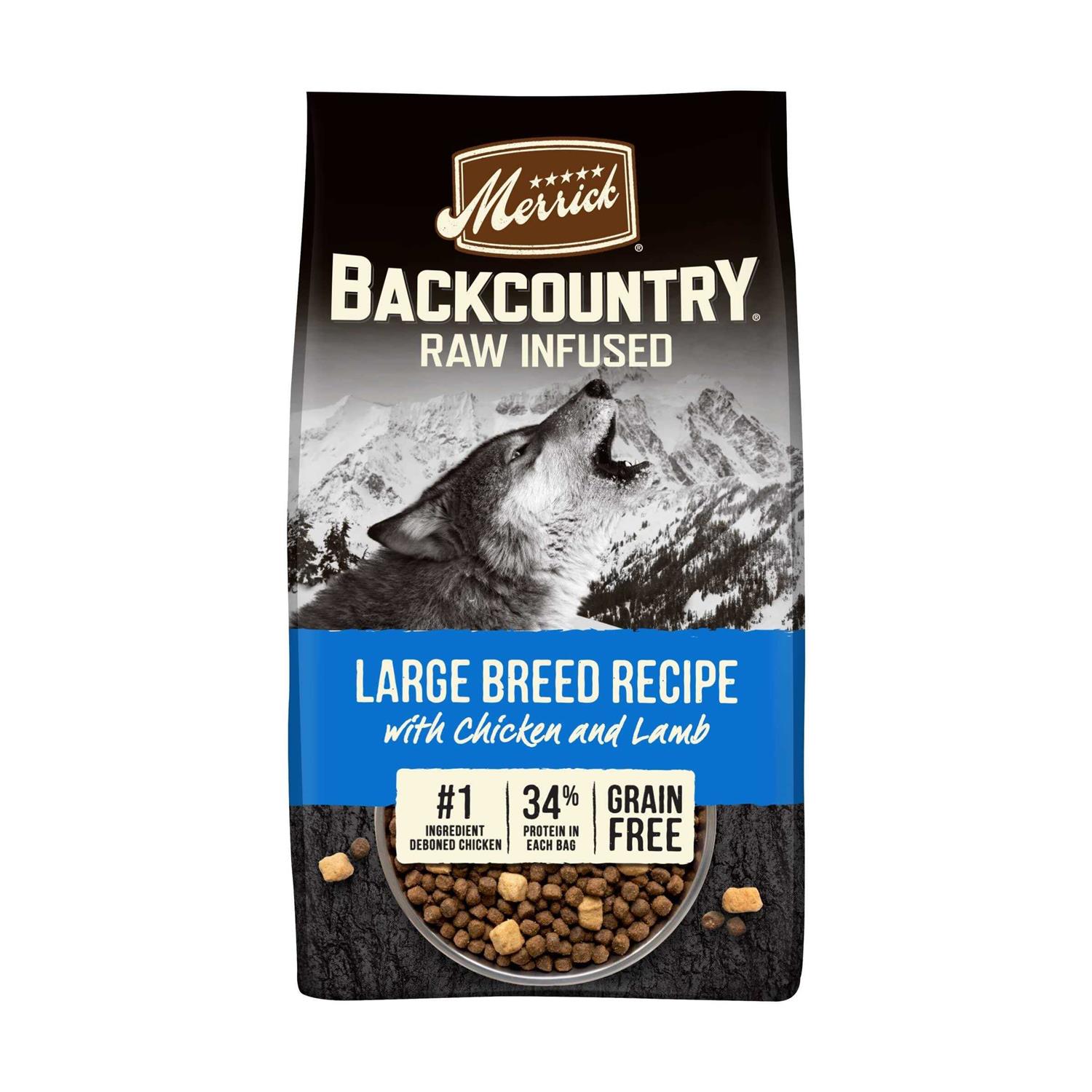 Merrick Backcountry Raw Infused Grain Free Dry Dog Food Large Breed Recipe