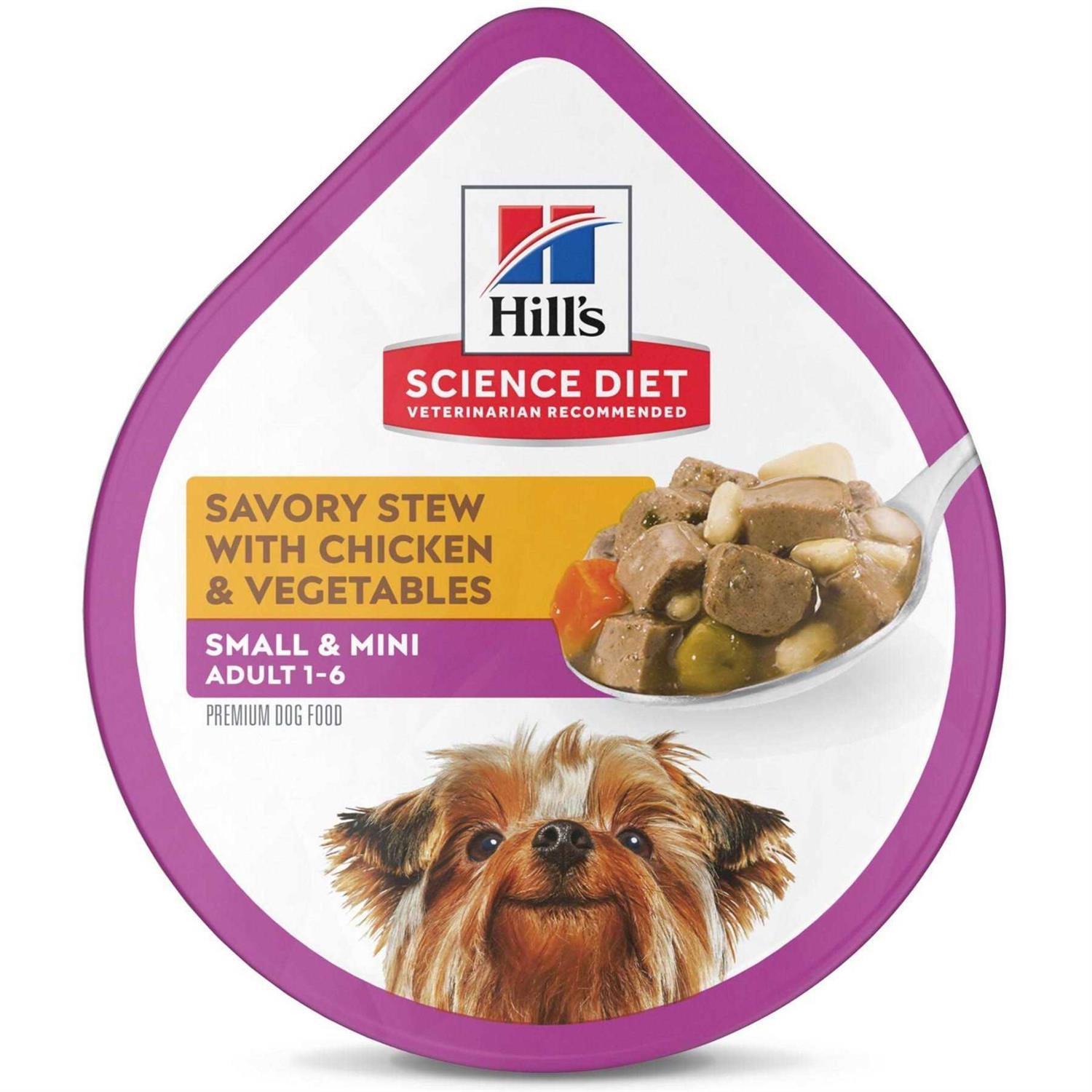 Hill’s Science Diet Adult Small Mini Savory Stew Chicken & Vegetable Wet Dog Food Trays