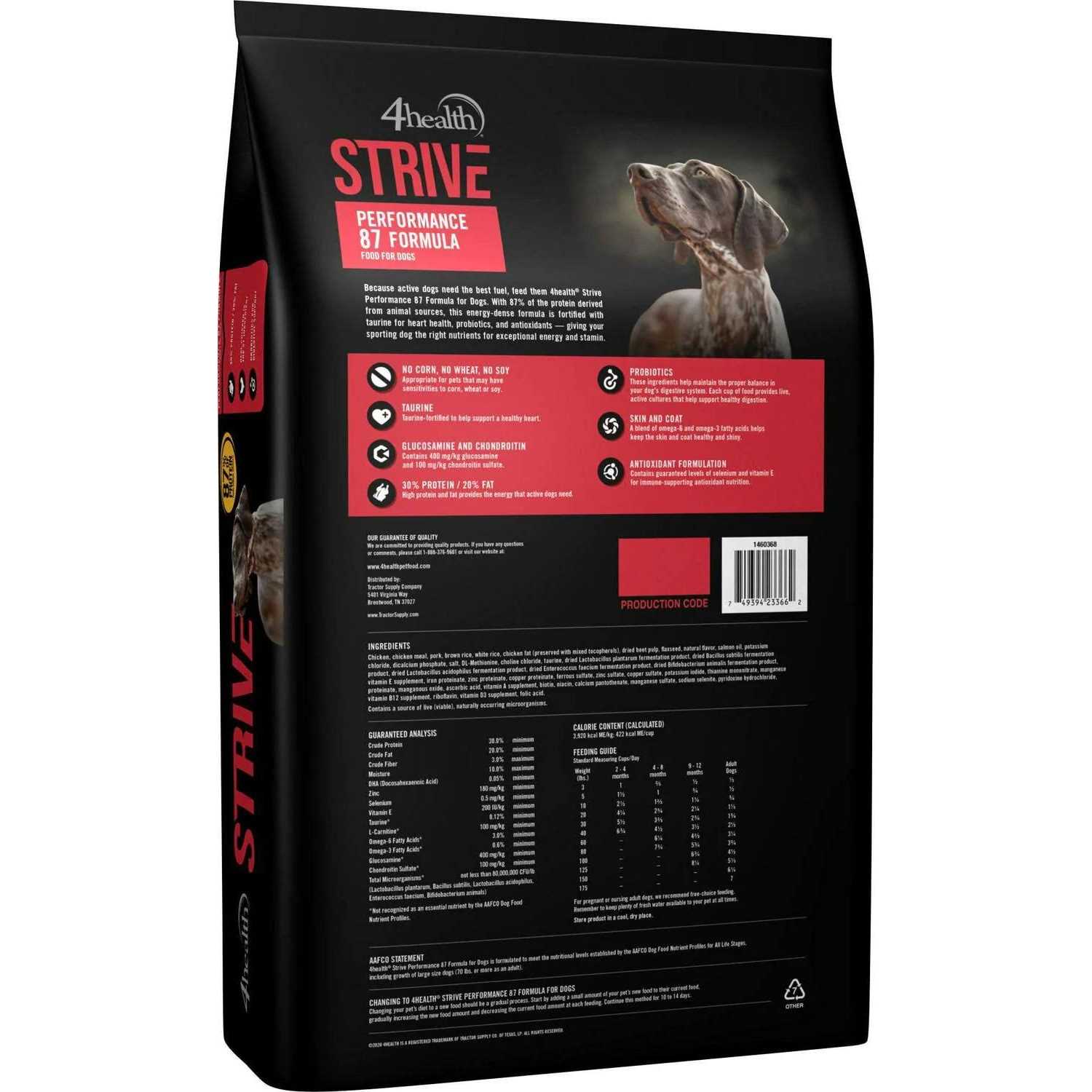 4health 9694 Strive Endurance Performance 87 Formula Dry Dog Food
