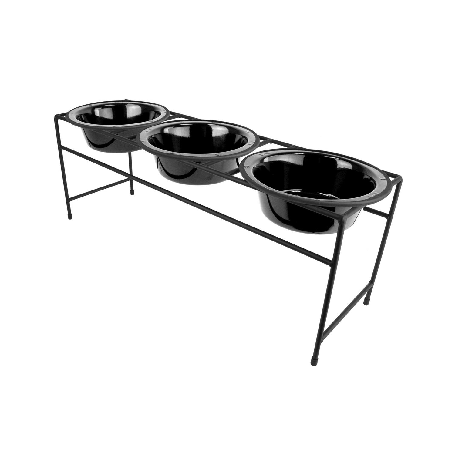 Platinum Pets Triple Diner Feeder With Stainless Steel Dog Bowls
