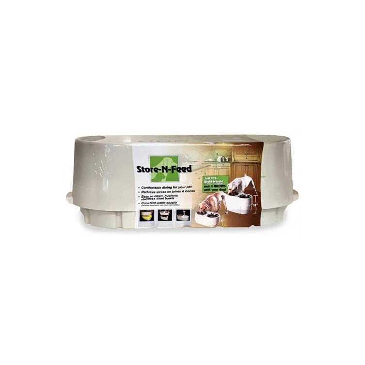 Store-N-Feed Elevated Double-Diner Pet Feeder