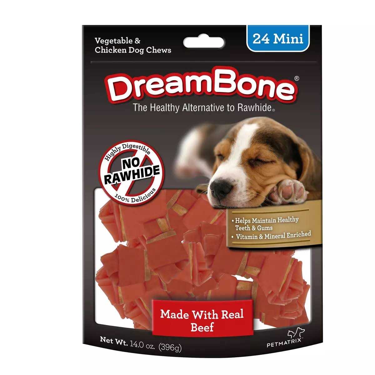 DreamBone Beef Dog Chew, Mini, 24 Pieces/Pack