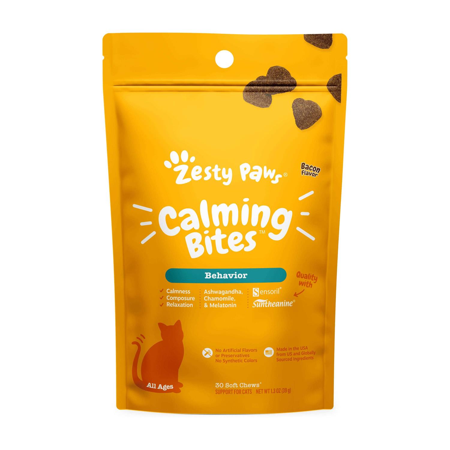 Zesty Paws Calming Bites for Cats Functional Stress & Anxiety Relief Behavior Supplement