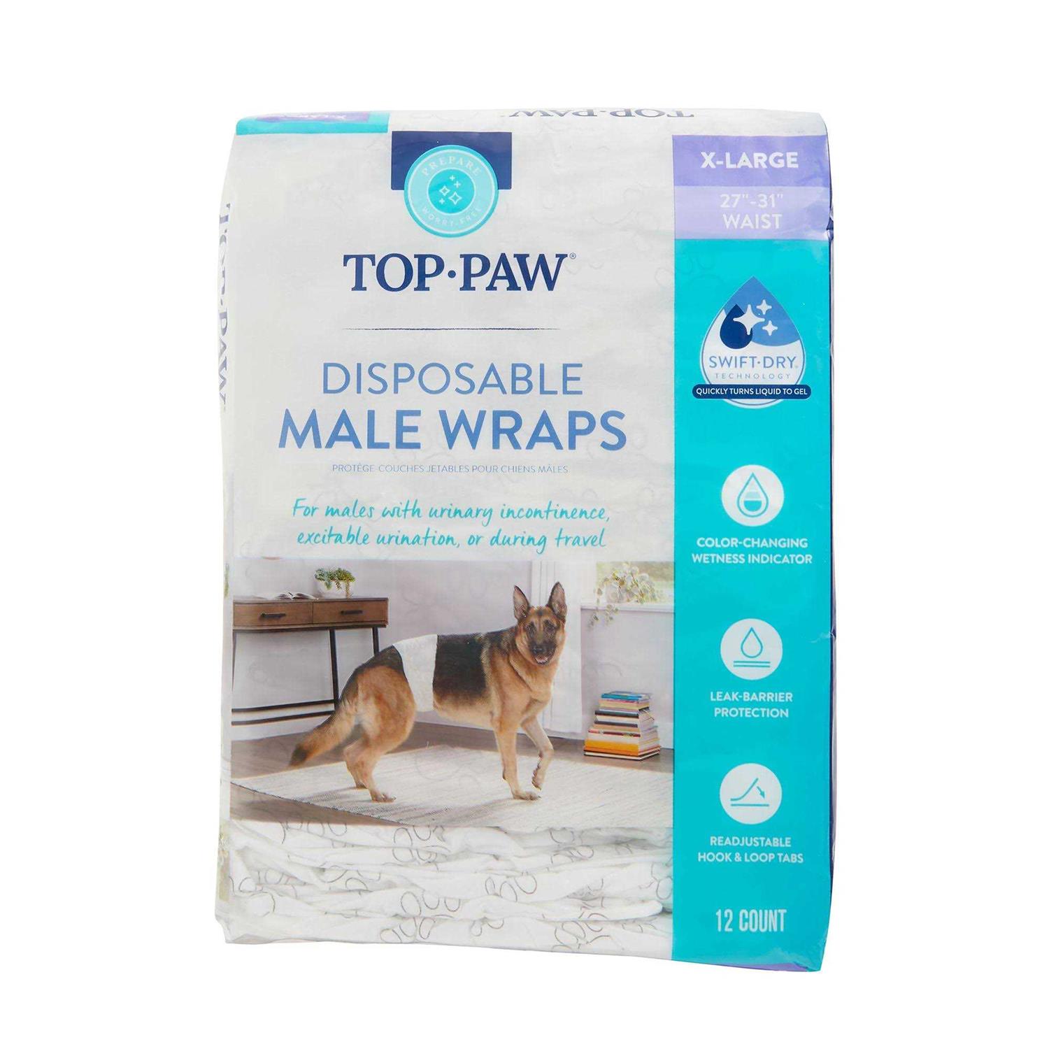 Top Paw Disposable Male Wrap Dog Diapers
