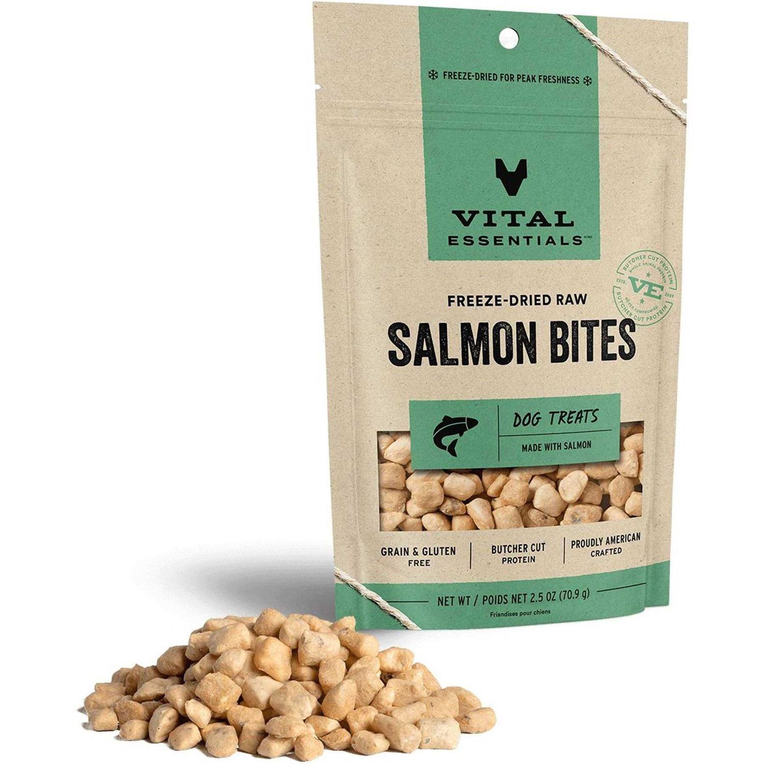 Vital Essentials Freeze-Dried Salmon Bites Dog Treats