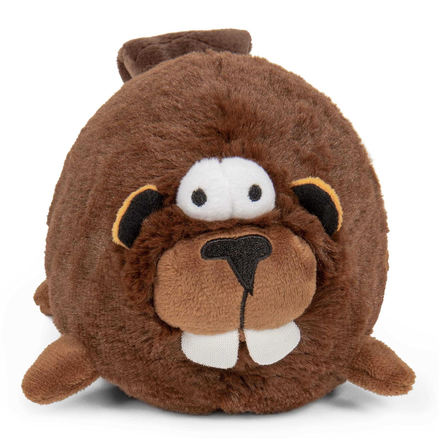 goDog Action Plush Beaver Animated Squeaker Dog Toy