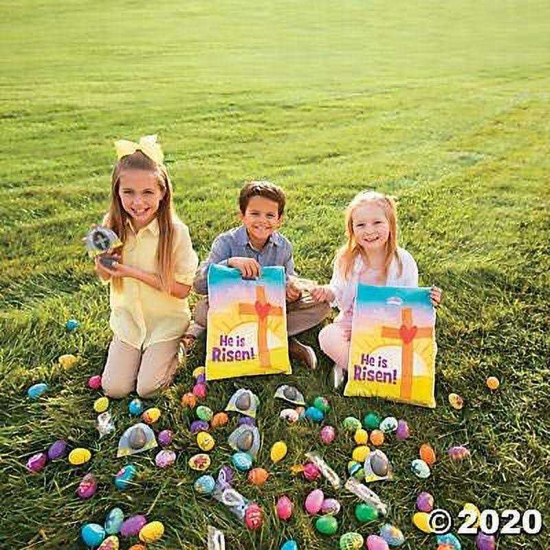 Glow-in-the-Dark He Has Risen Tomb Plastic Easter Eggs with Cross