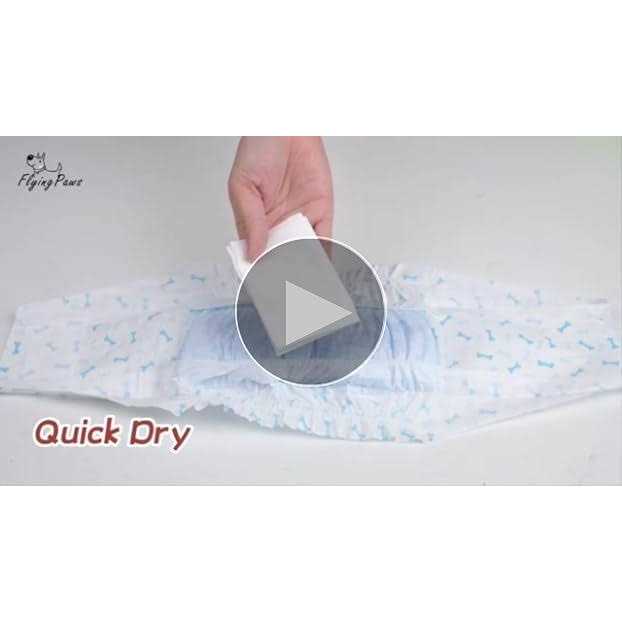 Flying Paws Male Dog Diapers Absorbent Male Dog Wraps Belly Bands for Male Dogs with Leak Protection, Excitable Urination, Incontinence, or Male