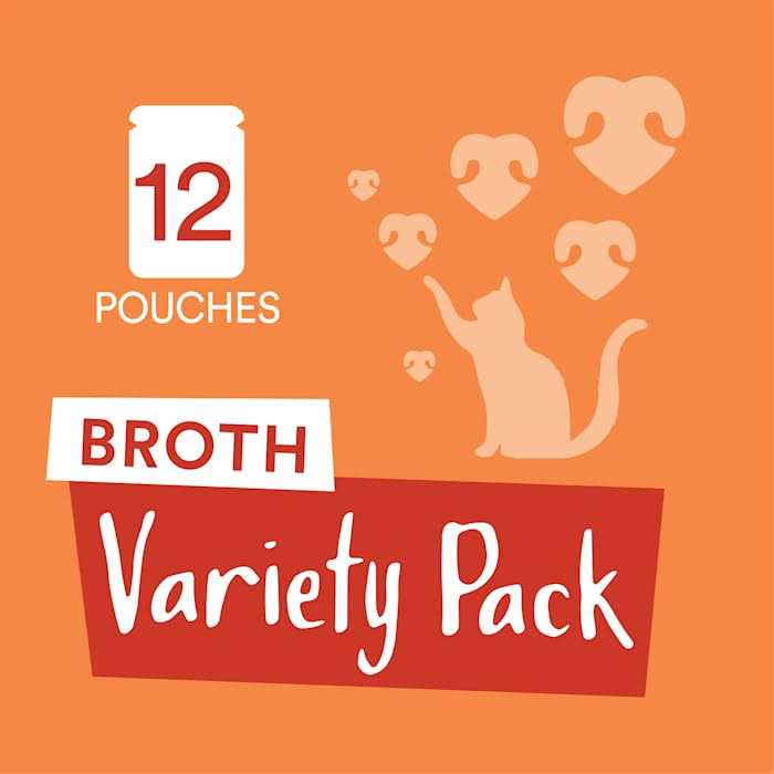 WholeHearted Flavor-Boosting Wet Cat Meal Topper Broths Variety Pack