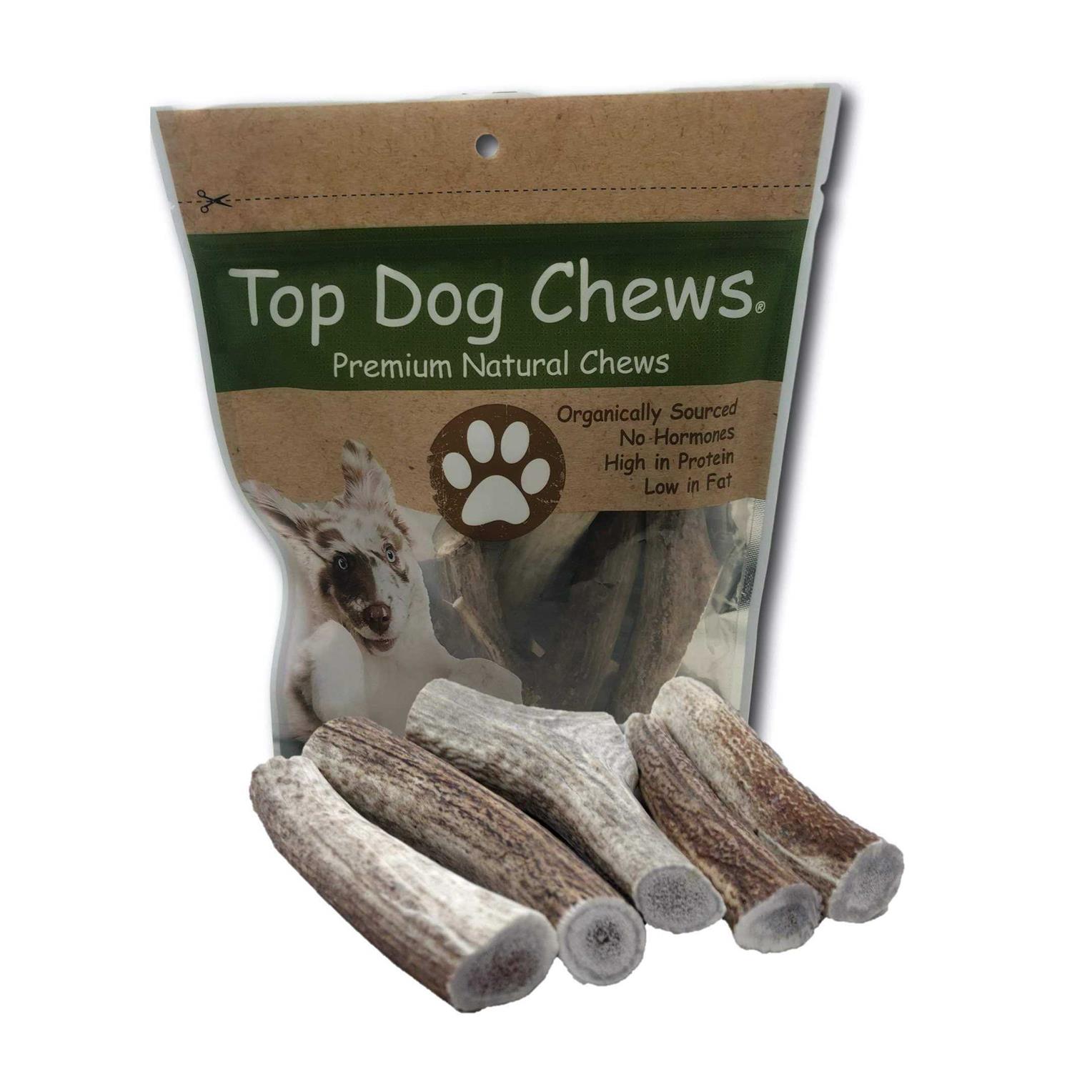 Top Dog Chews Premium Large Thick Elk Antler 5 Pack Dog Chew Treat