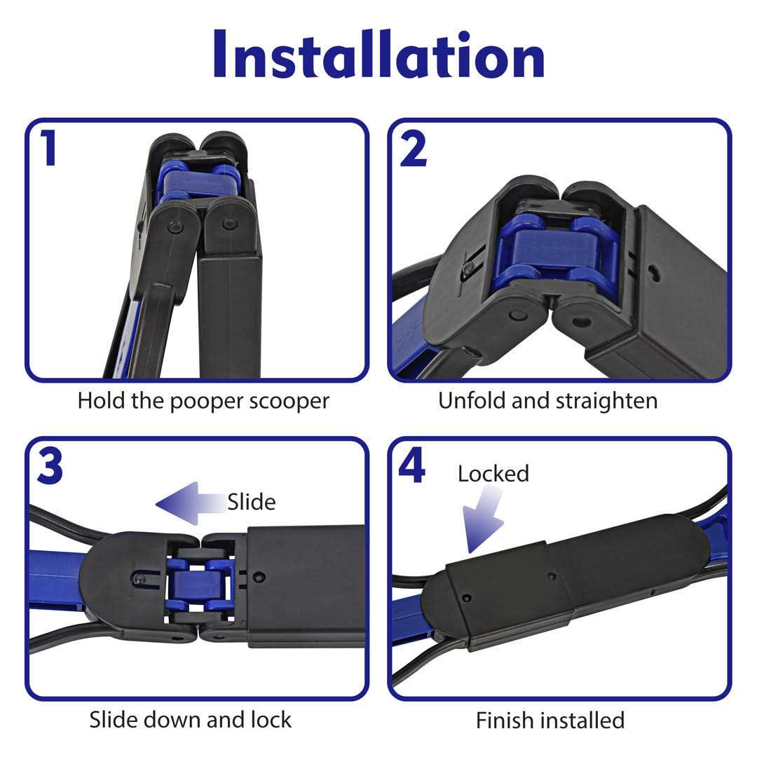 HOMAGICO Pooper Scooper Portable Dog Pooper Scooper with Long Handle Foldable Pooper Scooper for Large Medium Dogs with Bag Attachment