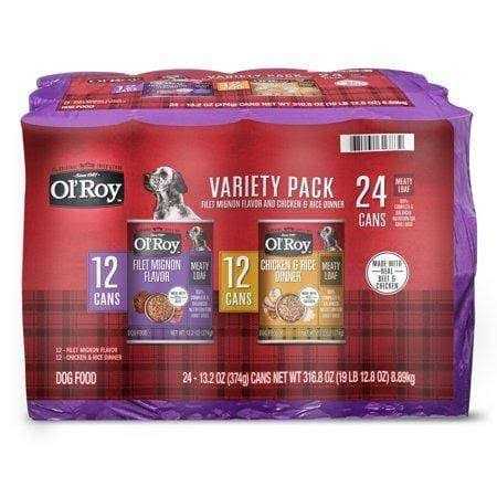 Ol’ Roy Meaty Loaf Wet Dog Food Variety Pack, Filet Mignon Flavor and Chicken & Rice Dinner