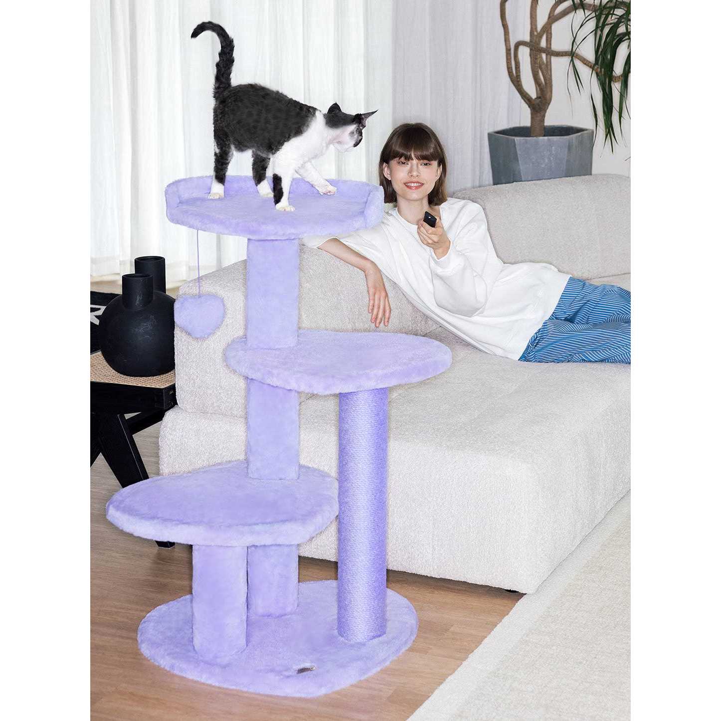Heartpurrple Cat Climber Tree by Vetreska