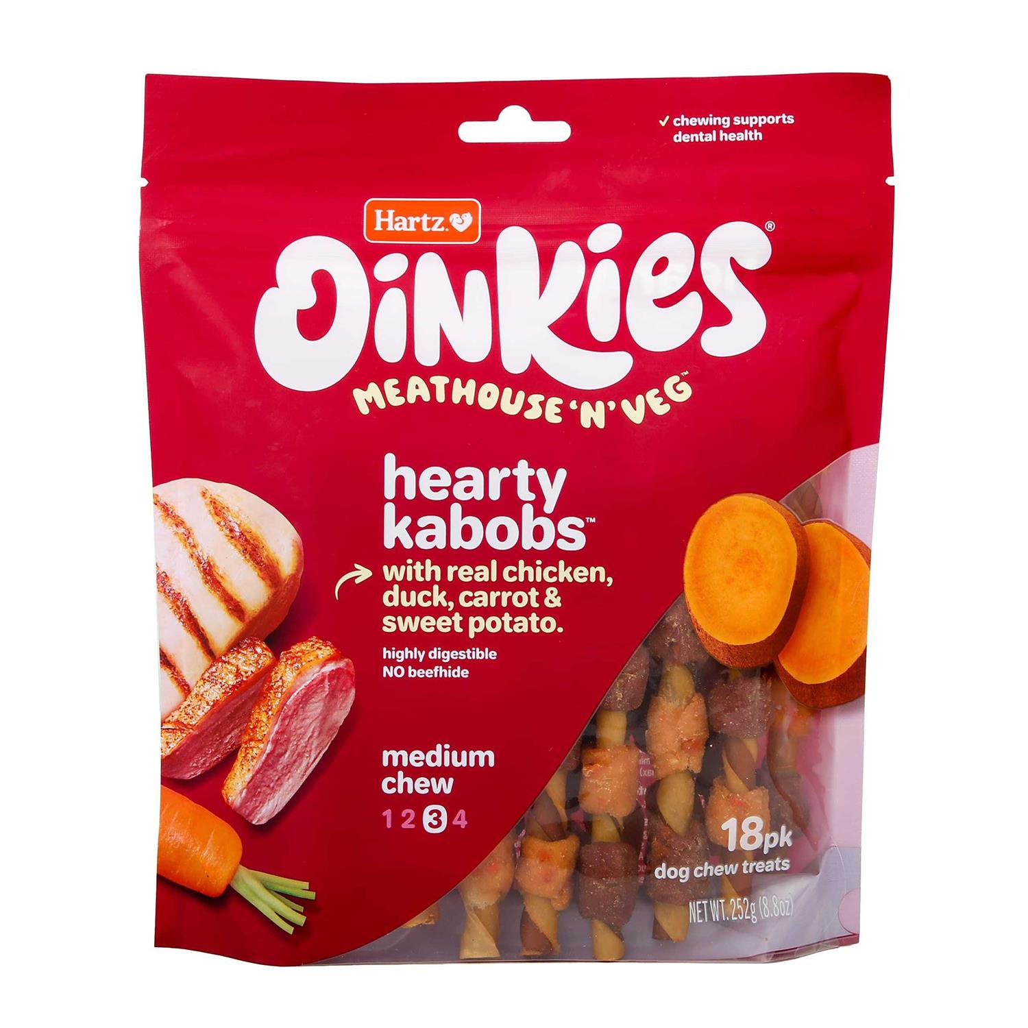 Hartz Oinkies Meathouse ‘n’ Veg Hearty Kabobs Dog Treats