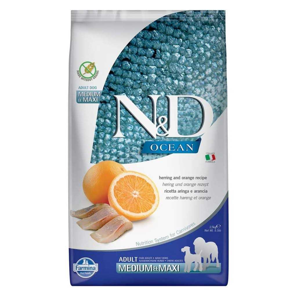 Farmina N&D Ocean Adult Medium Maxi Herring & Orange Grain Free Dry Dog Food