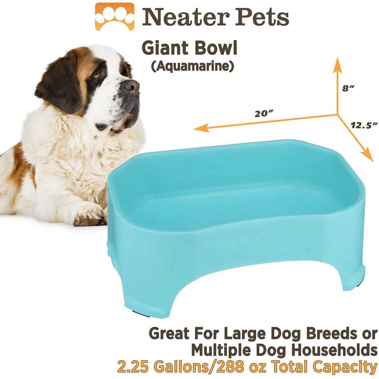 Neater Pet Brands Bowl with Leg Extensions Huge Jumbo Trough Style Dog Pet Water Dish
