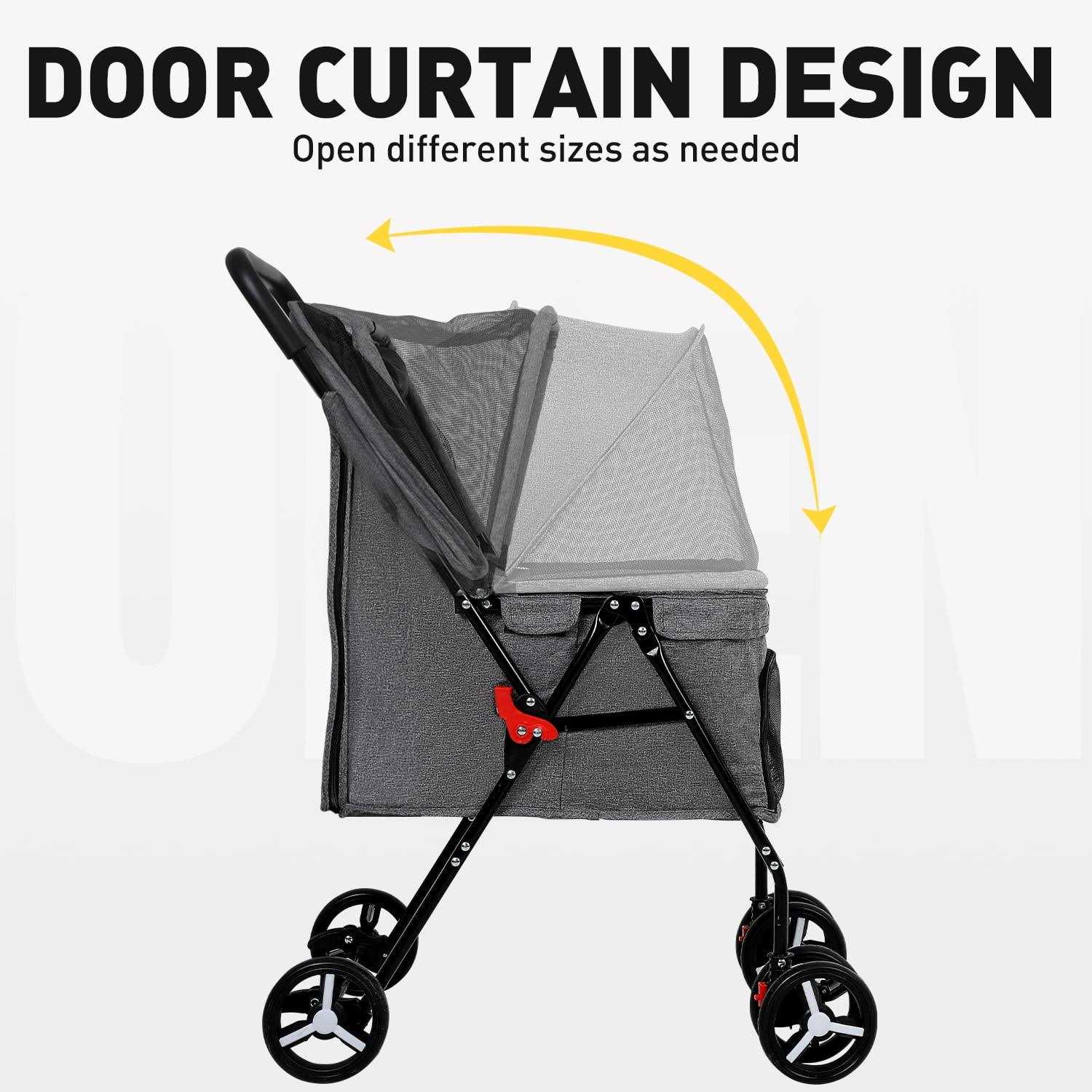 BestPet Pet Stroller Dog Cat Stroller Mesh Foldable Puppy Stroller for Travelling Shopping