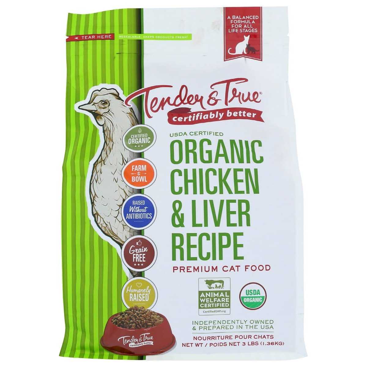 Tender & True Organic Chicken & Liver Recipe Cat Food