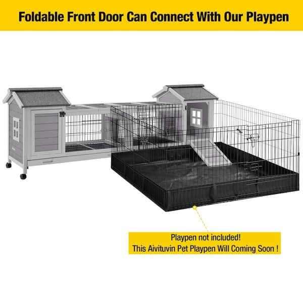 Aivituvin Wooden Large Rabbit House Indoor Rabbit House AIR68