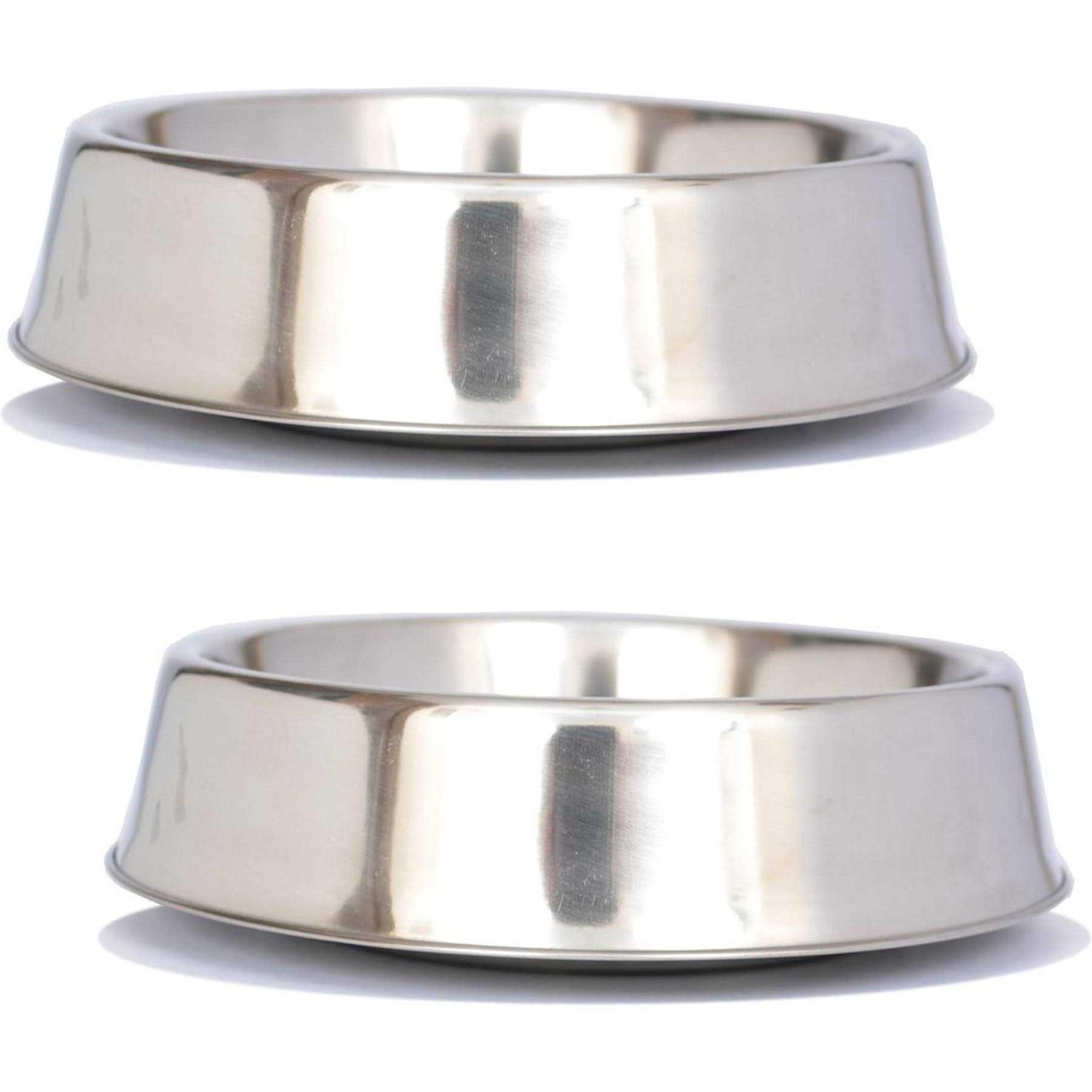 Iconic Pet 2 pack Anti Ant Stainless Steel Non Skid Pet Bowl for Dog or Cat