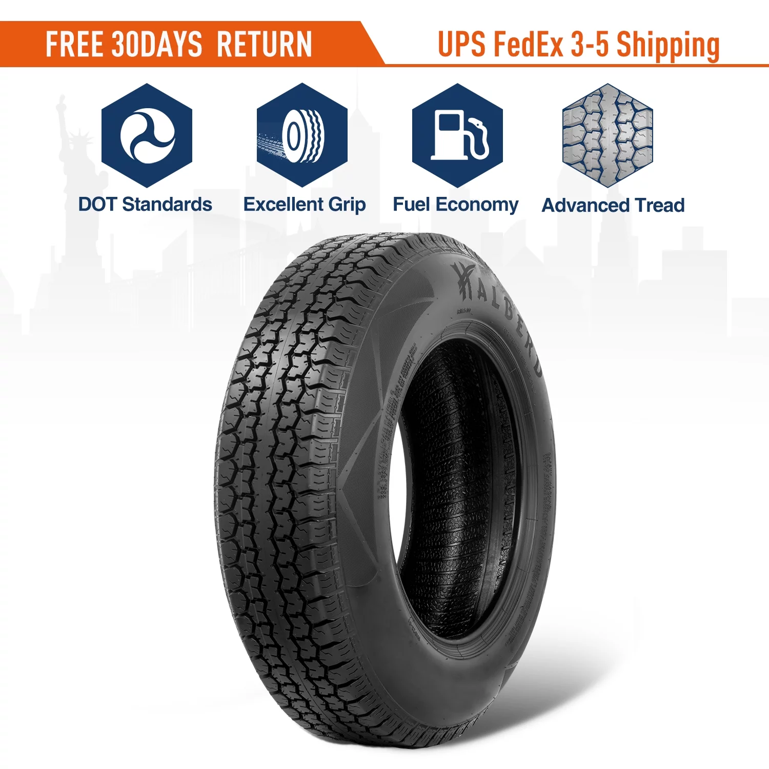 HALBERD 6Ply ST175/80D13 Trailer Tires 175 80 13 Replacement Tire Load Range C