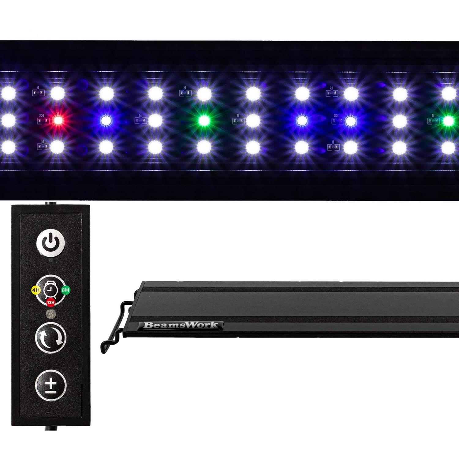 BeamsWork Vivio Full Spectrum LED Timer Adjustable Dimmer Aquarium Fish Tank Light Freshwater 12 20 24 30 36 48