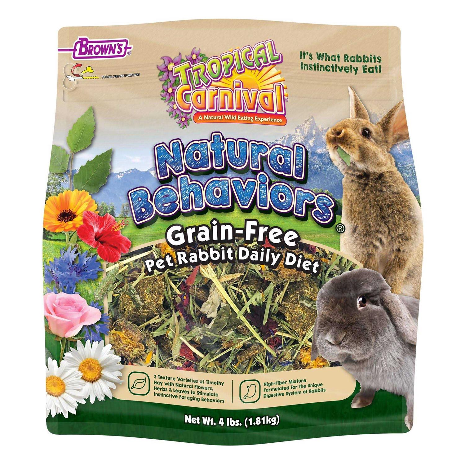 Brown’s Tropical Carnival Natural Behaviors Grain-Free Rabbit Food