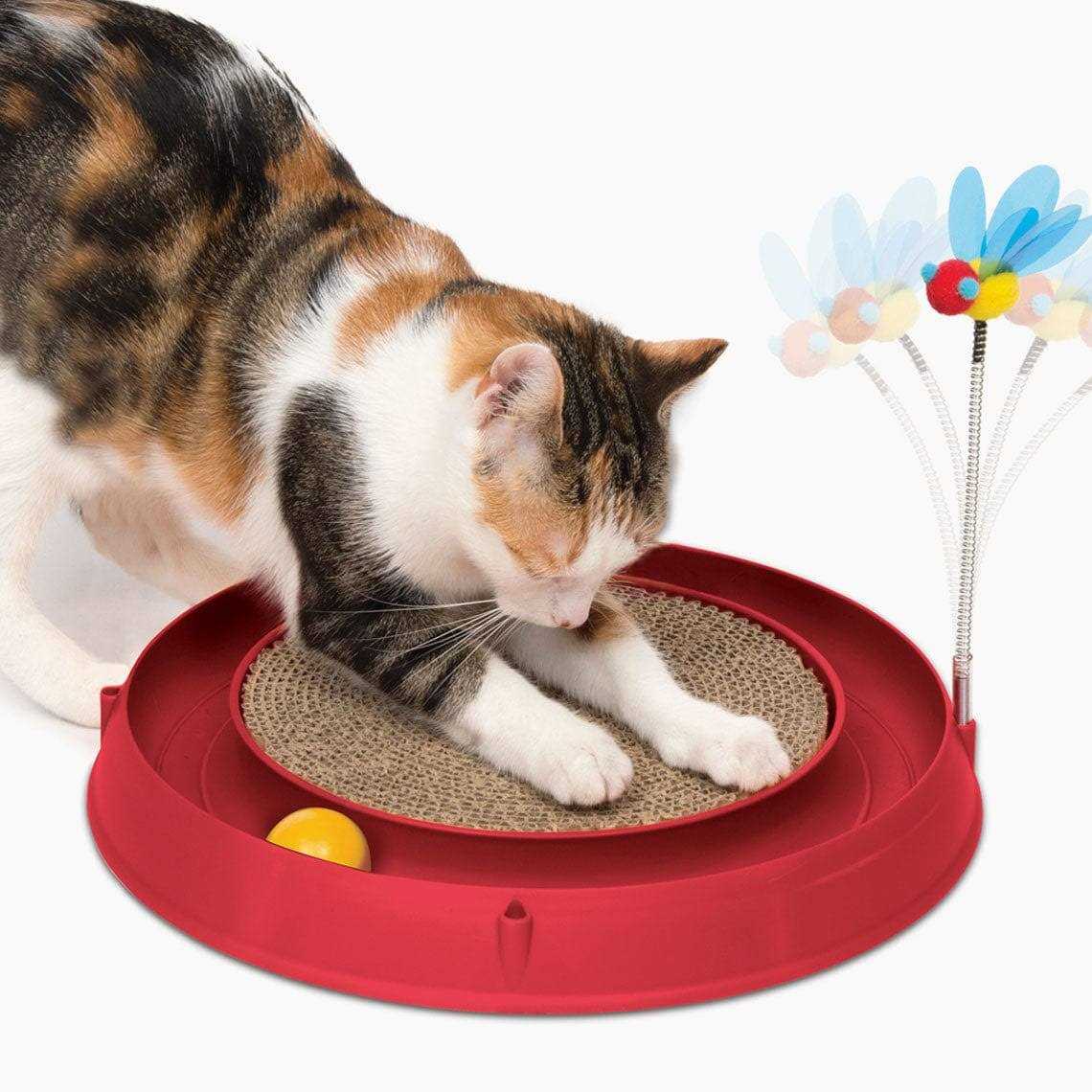 Catit Play Circuit Ball Toy with Scratch Pad