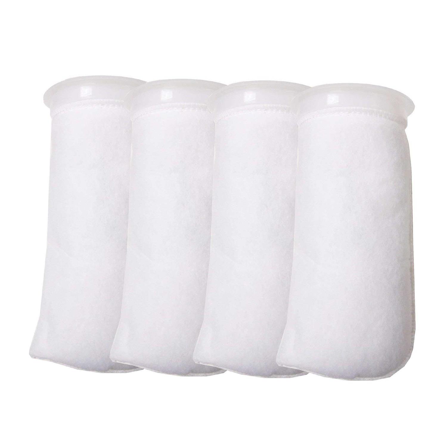 4 Pack 4 Inch Ring Filter Socks 200 Micron Aquarium Felt Filter Bags -4 Inch Ring By 9.5 Inch Long