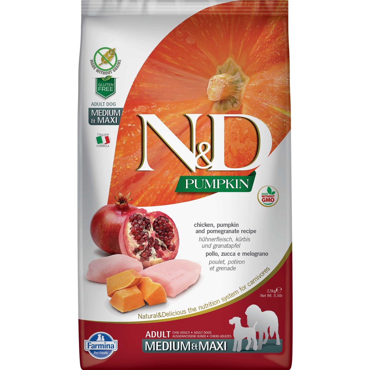 Farmina N&D Pumpkin Adult Medium Maxi Chicken & Pomegranate Dry Dog Food