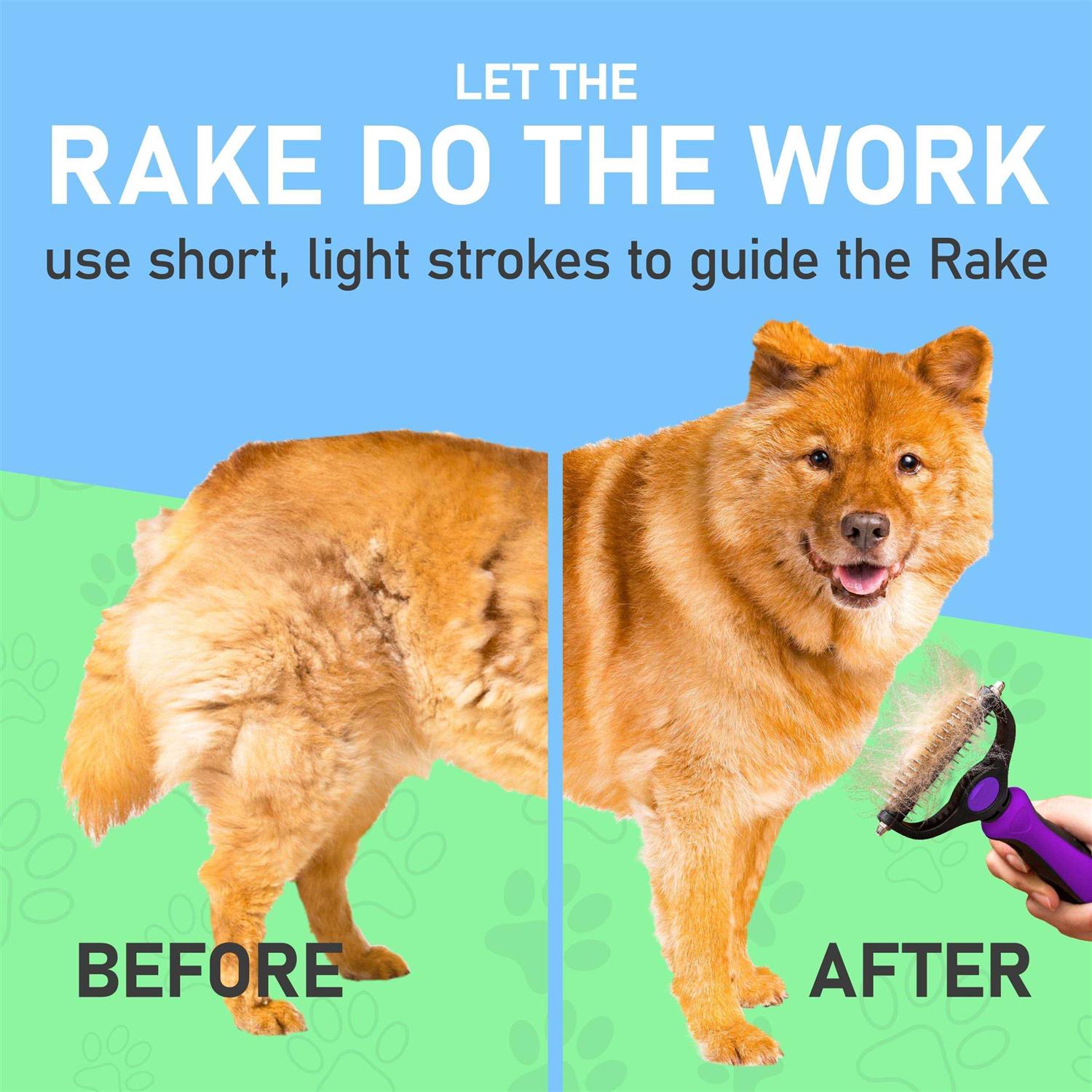 Maxpower Planet Pet Grooming Brush Double Sided Shedding Dematting Undercoat Rake for Dogs