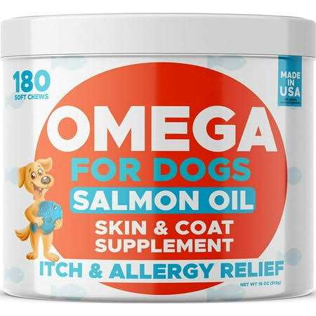 GoodGrowlies Omega 3 Alaskan Fish Oil Treats for Dogs Dry & Itchy Skin Relief + Allergy Support