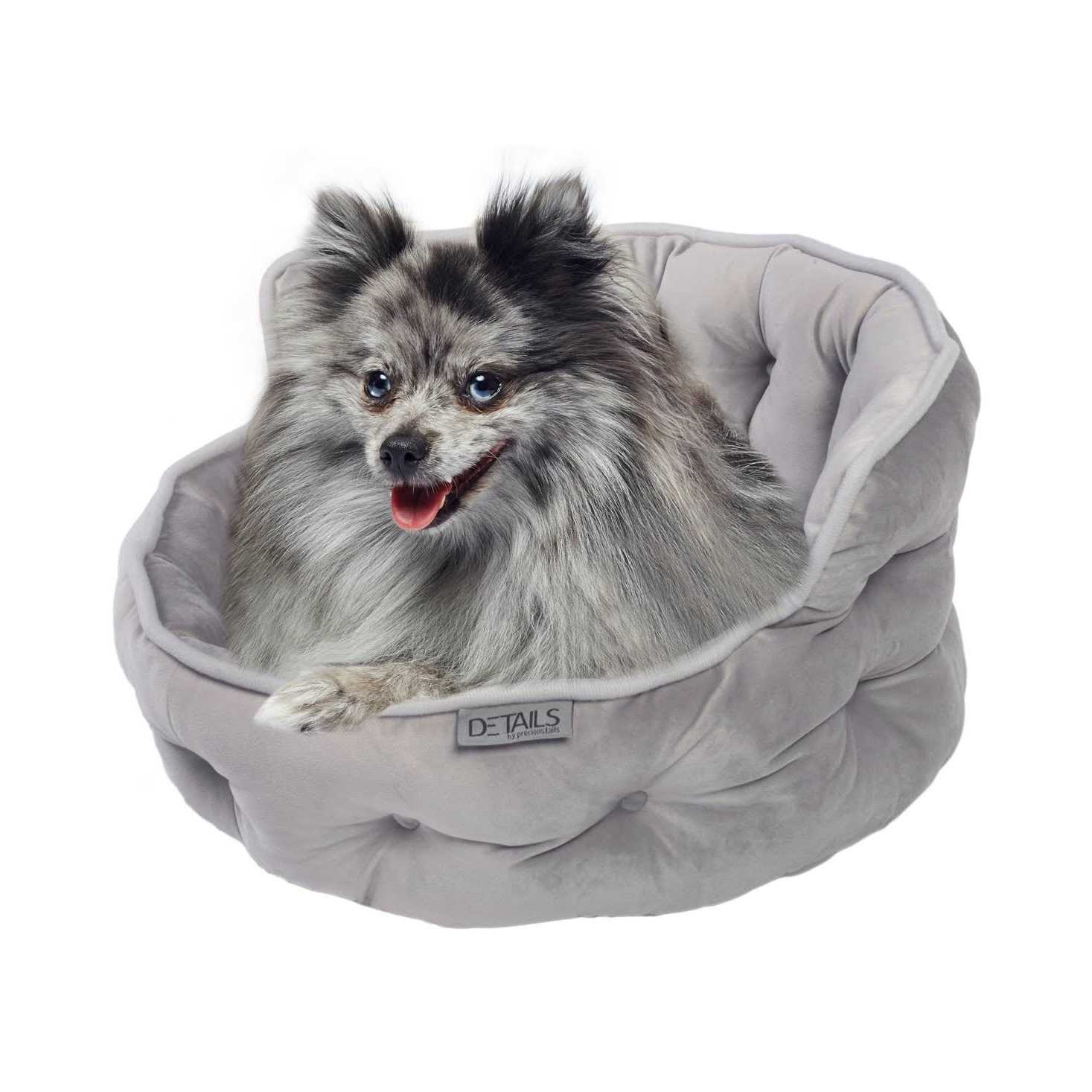 Precious Tails Ultra Plush Mini Tufted Velvet Round Cuddler Pet Bed