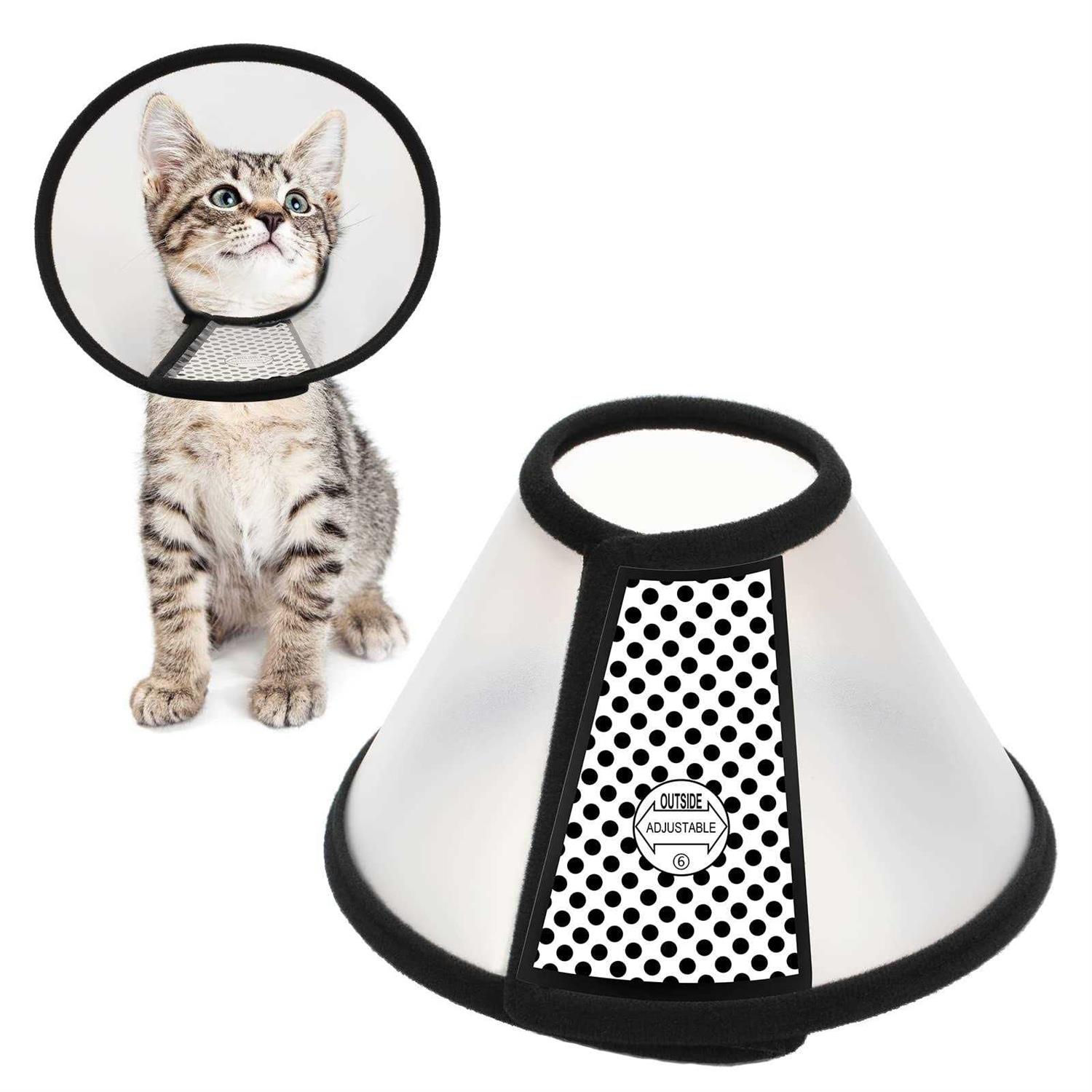Depets Adjustable Recovery Pet Cone E-Collar for Cats Puppy Rabbit