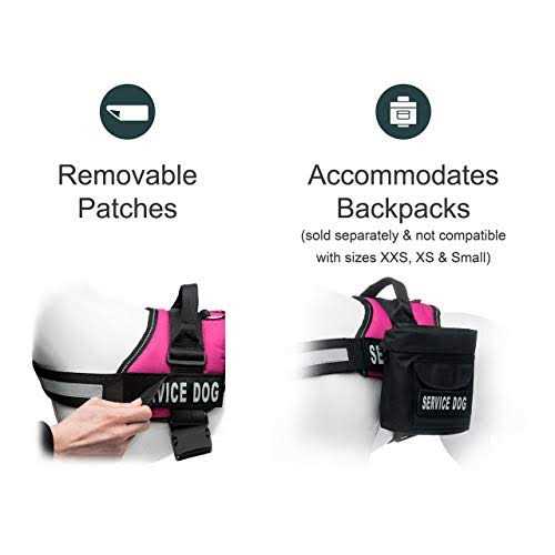 Industrial Puppy Service Dog Vest with Hook and Loop Straps & Matching Service Dog Leash Set