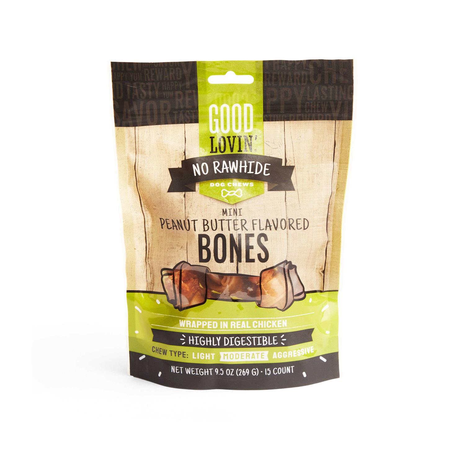 Good Lovin’ No Rawhide Peanut Butter Flavored Dog Bones