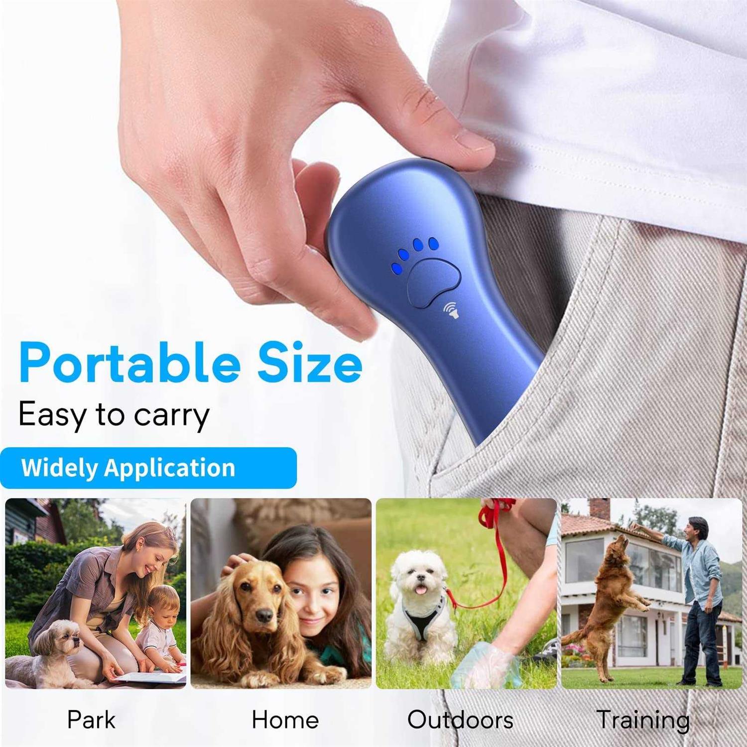 Ahwhg New Anti Barking Device Dog Barking Control Devices,Rechargeable Ultrasonic Dog Bark Deterrent up to 16.4 Ft Effective Control Range Safe