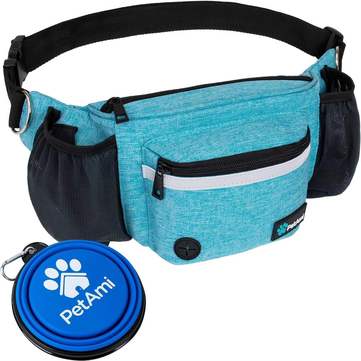 Petami Dog Fanny Pack Treat Pouch for Dog Walking Training Built in Poop Bag Dispenser