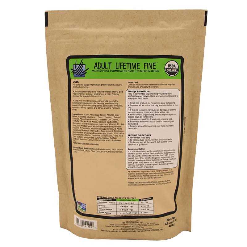Harrison’s Bird Foods Adult Lifetime Fine