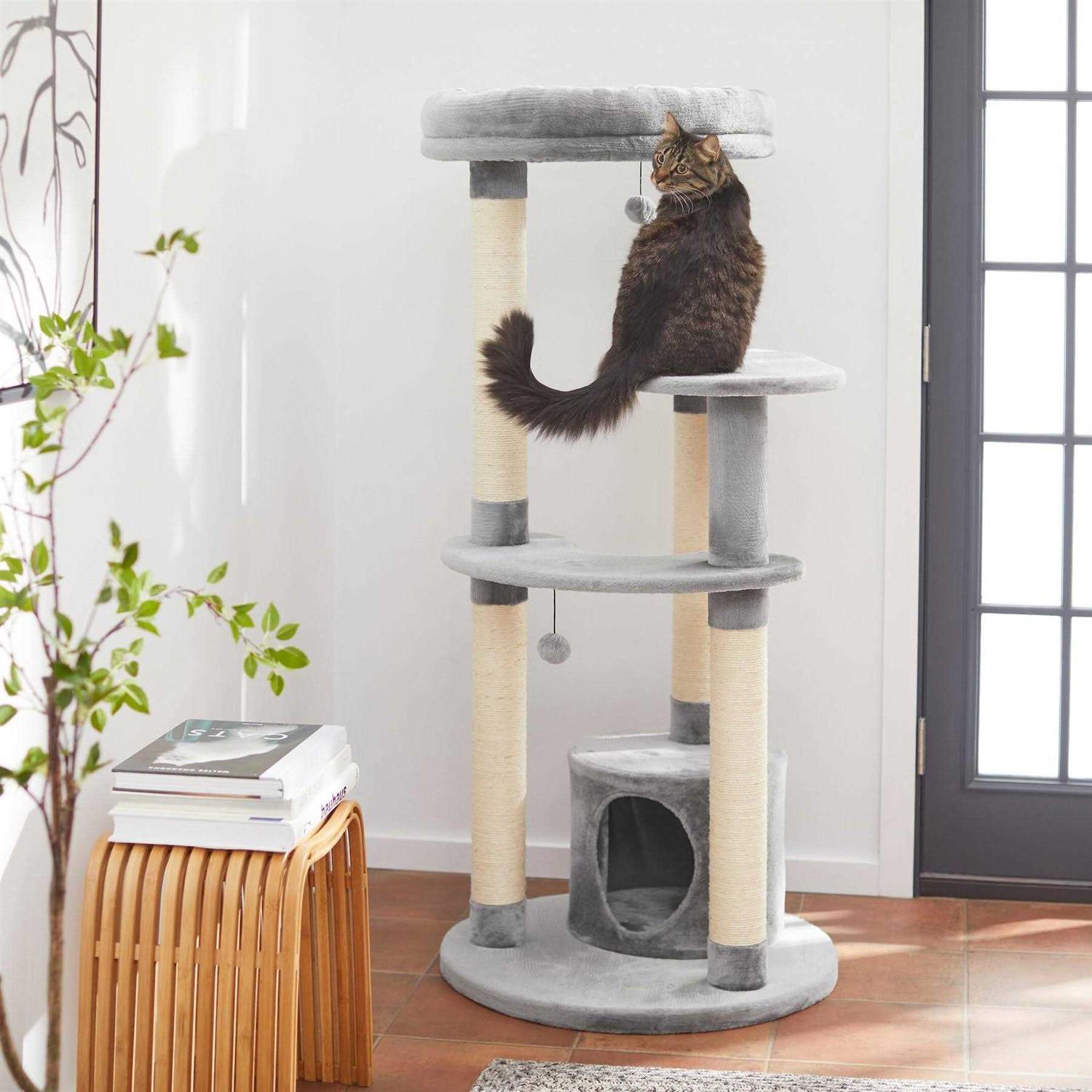 Frisco 59.5-in Heavy Duty Faux Fur Cat Tree Condo