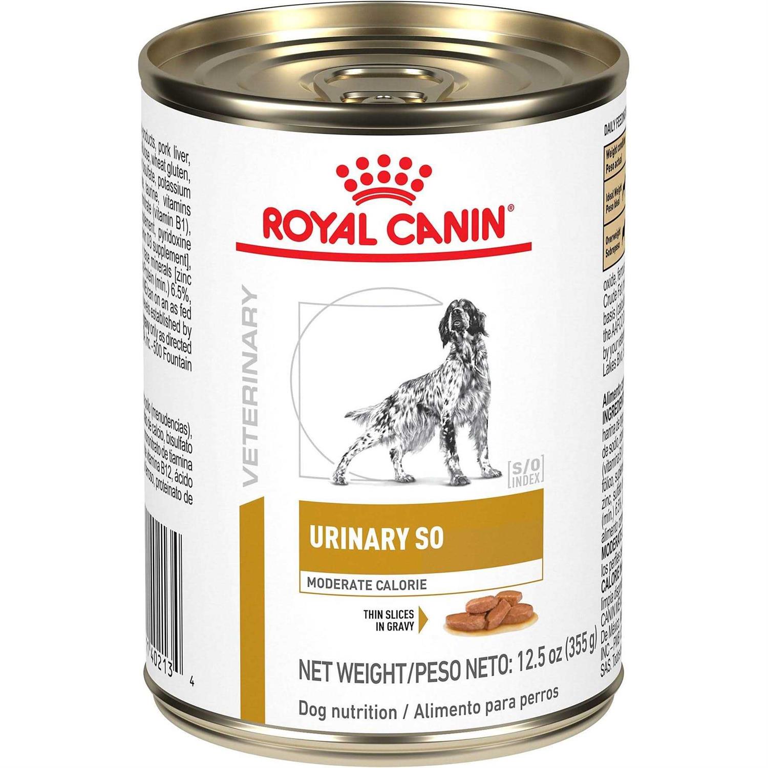 Royal Canin Veterinary Diet Urinary SO Moderate Calorie Morsels in Gravy Canned Wet Dog Food