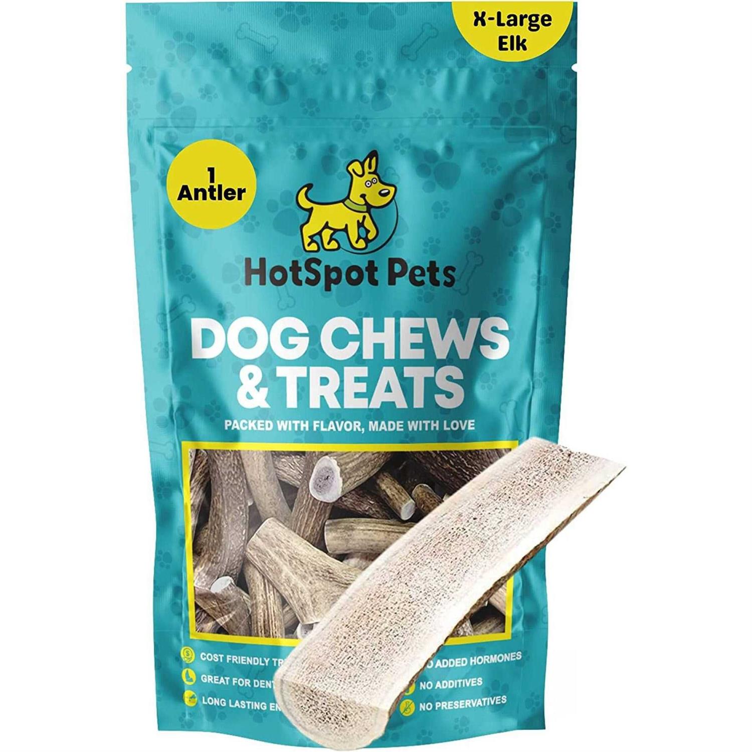 hotspot pets Split Elk Antlers for Dogs Naturally Shed Antler Bone Breed Aggressive Chewers