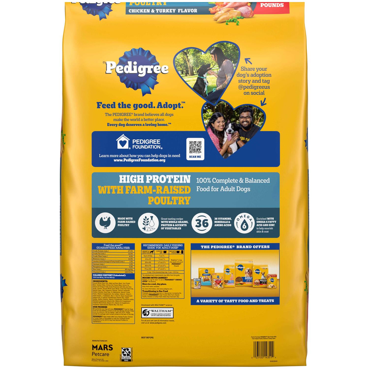 Pedigree High Protein Adult Dry Dog Food Chicken and Turkey