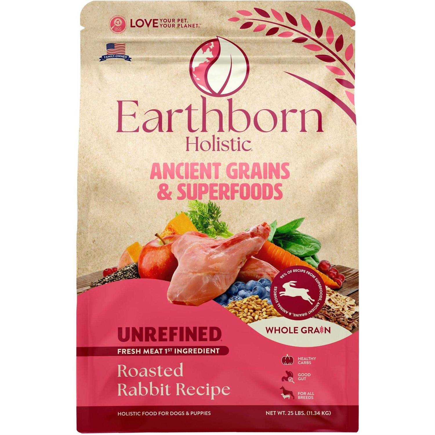 Earthborn Holistic Unrefined Roasted Rabbit with Ancient Grains & Superfoods Dry Dog Food