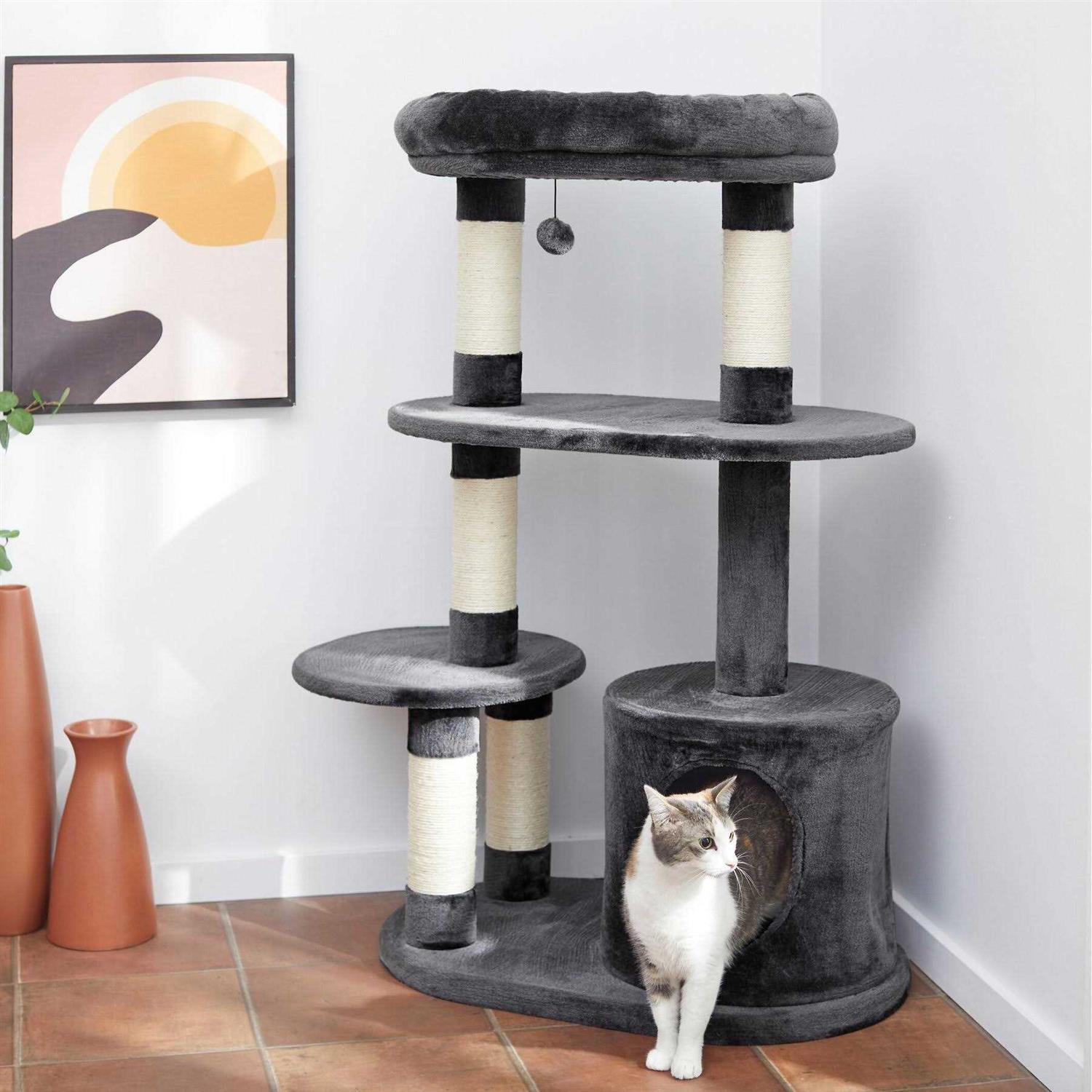 Frisco 59.5-in Heavy Duty Faux Fur Cat Tree Condo
