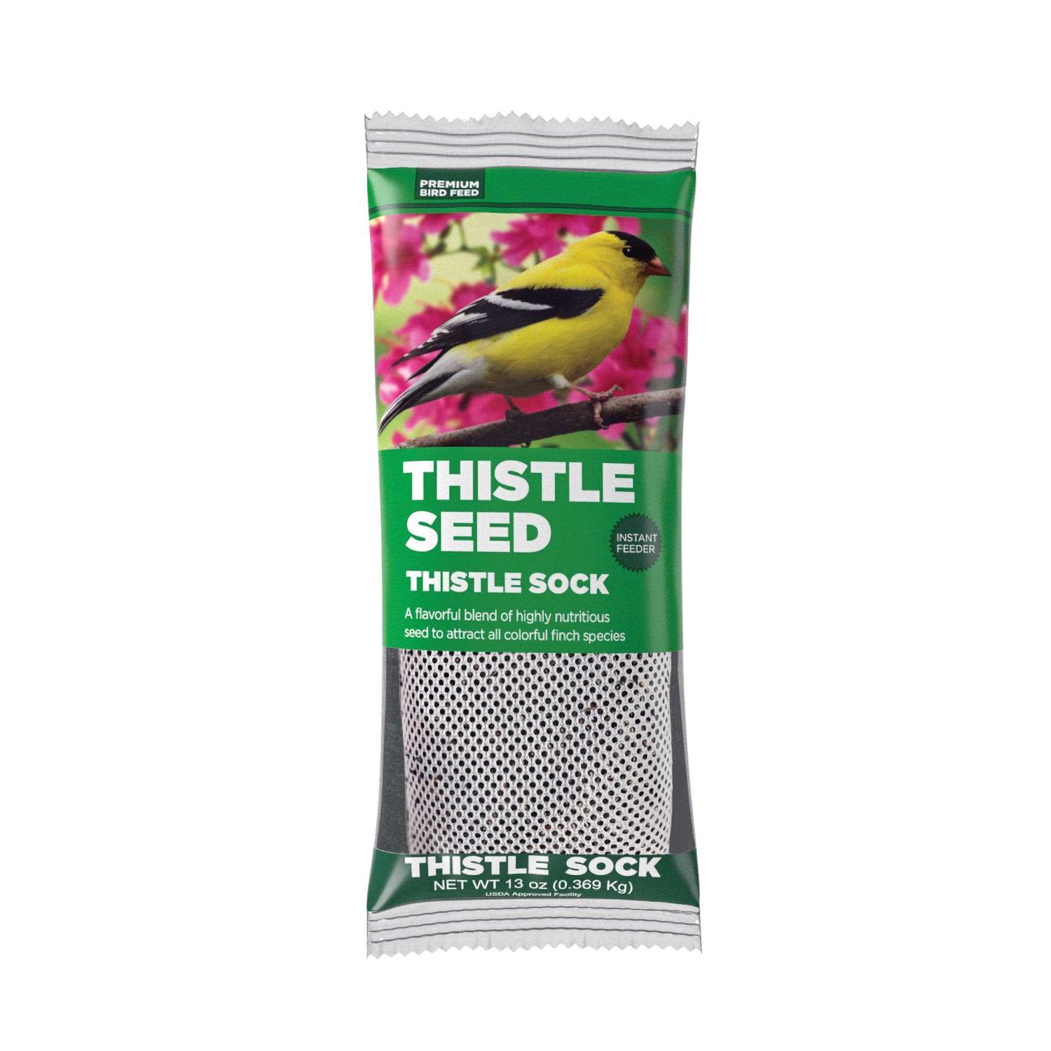 Premium New Feeder Sock Filled with Fresh Thistle Seeds for Wild Birds